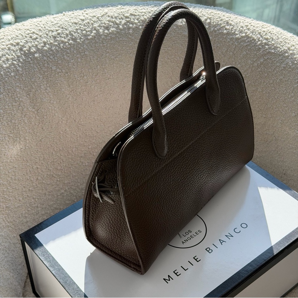 Melie Bianco Marlo Espresso Recycled Vegan Top Handle Bag(new in a box with tag) - Picture 5 of 14